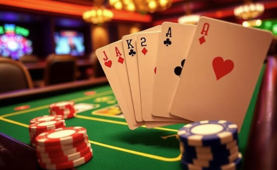 Jugar a las cartas en un casino